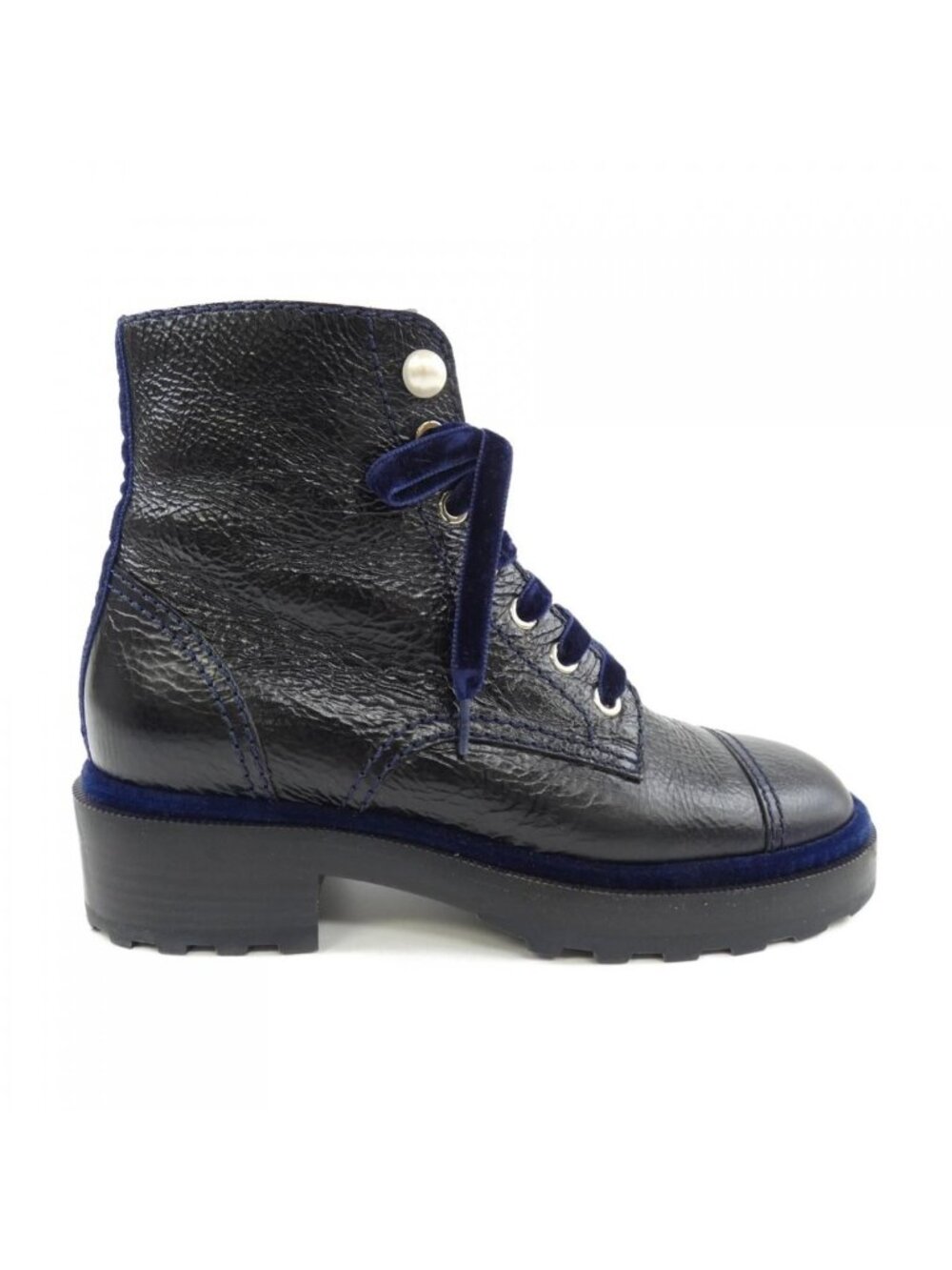 Chanel Lace Up Boots